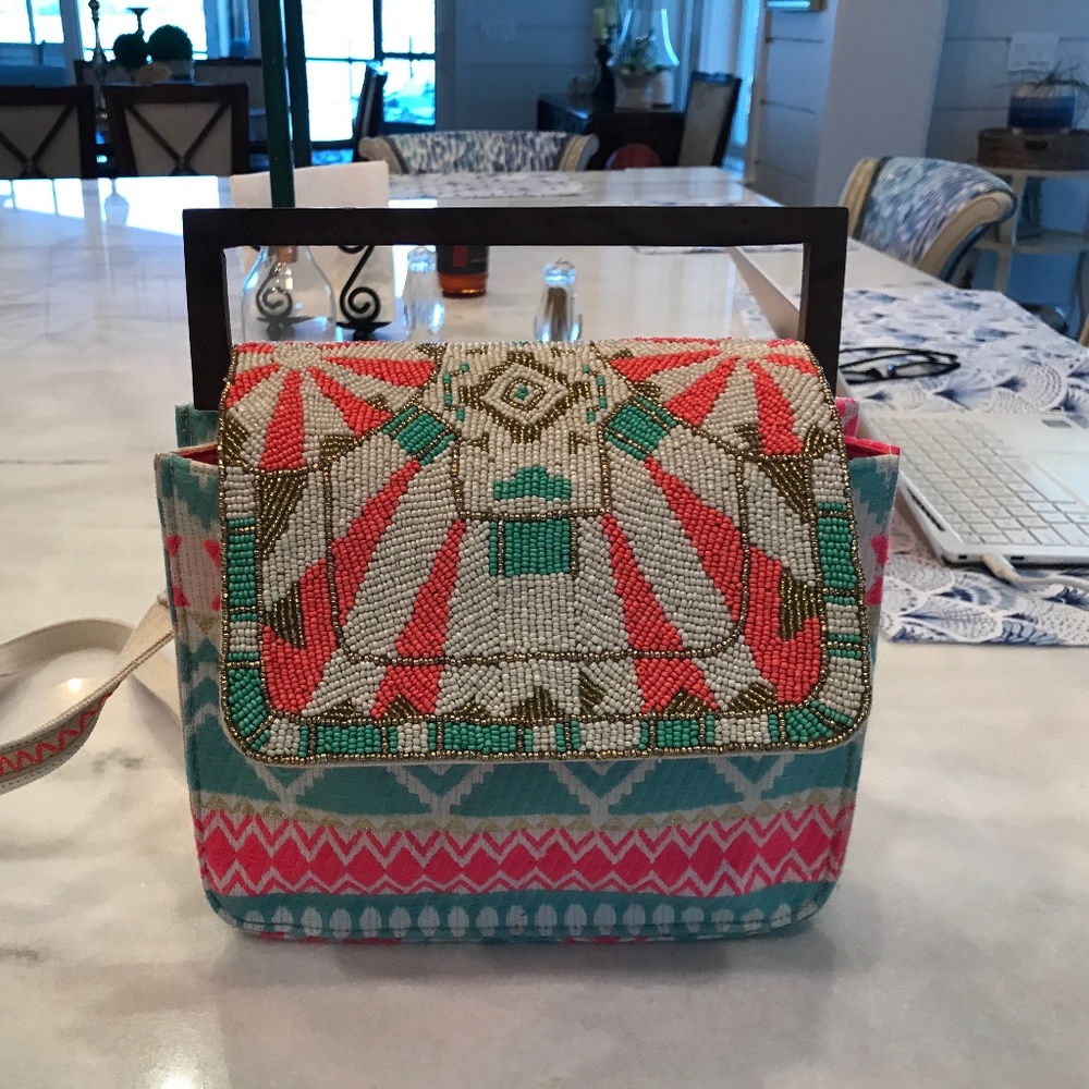 America & Beyond Beaded Crossbody